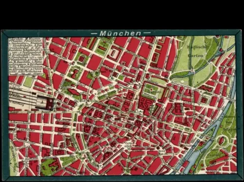 Landkarten Ak München Bayern, Englischer Garten, Maximilian Anlagen, Hofgarten