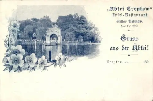 Ak Berlin Treptow, Insel-Restaurant Abtei Treptow