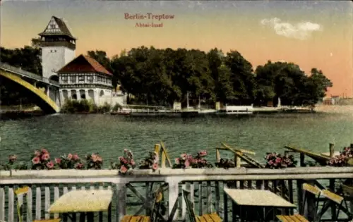 Ak Berlin Treptow, Abtei-Insel