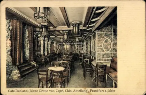 Ak Frankfurt am Main, Café Ruhland, Blaue Grotte von Capri, Chin. Abteilung