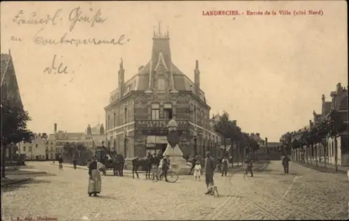 CPA Landrecies Nord, Entrée de la Ville