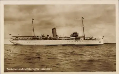 Ak HAPAG Dampfer Kaiser, Turbinen-Schnelldampfer, Seebäderdienst