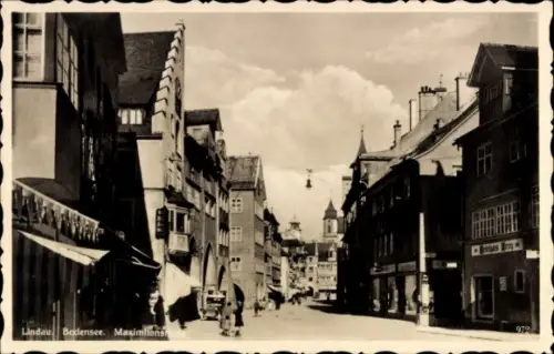Ak Lindau am Bodensee, Partie an der Maximilianstraße, Weinhaus Frey