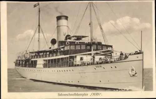Ak Dampfer Odin, Reederei Braeunlich Stettin, Salonschnelldampfer