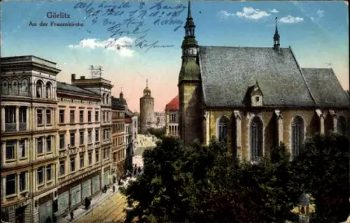 Ak Görlitz in der Lausitz, Partie an der Frauenkirche