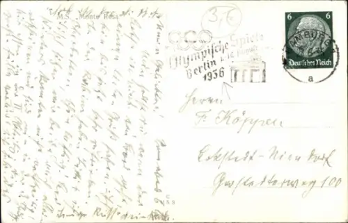 Ak Dampfer MS Monte Rosa der HSDG