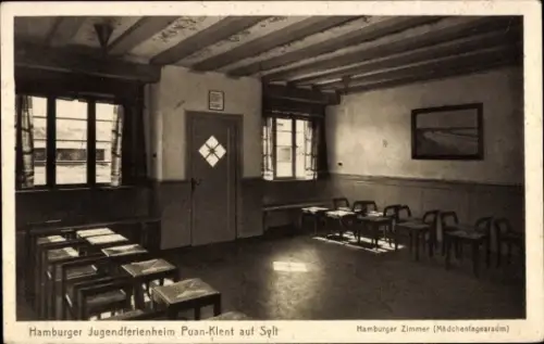 Ak Insel Sylt in Nordfriesland, Hamburger Jugendferienheim Puan Klent, Mädchentagesraum