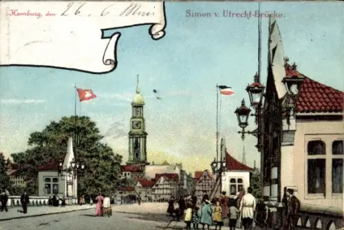 Ak Hamburg, Simon von Utrecht Brücke
