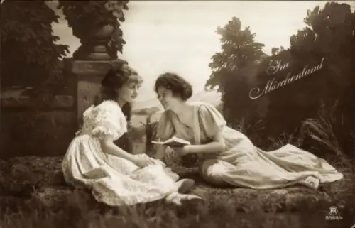 Ak Märchenland, Frau liest ein Märchen vor