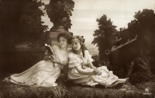Ak Im Märchenland, Mädchen beim Lesen
