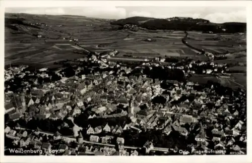 Ak Weißenburg in Mittelfranken Bayern, Luftaufnahme