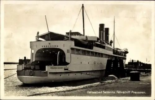 Ak Sassnitz auf der Insel Rügen, Fährschiff Preußen