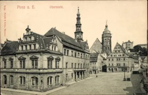 Ak Pirna an der Elbe, Obermarkt