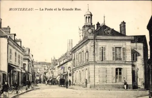 Ak Montereau Seine et Marne, Post, Grande Rue