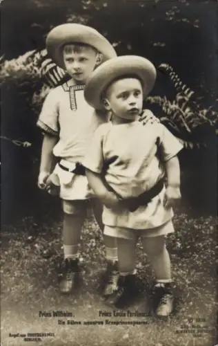 Ak Söhne des Kronprinzenpaares, Prinz Wilhelm von Preußen, Prinz Louis Ferdinand