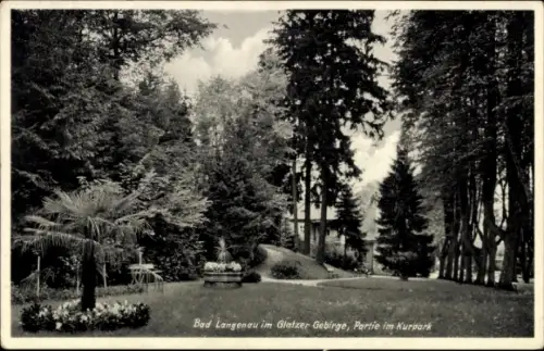 Ak Długopole Zdrój Bad Langenau Bystrzyca Kłodzka Habelschwerdt Niederschlesien, Kurpark