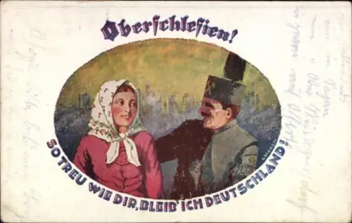Künstler Ak Rogier, G., Oberschlesien, so treu wie dir bleib ich Deutschland, Bergmann