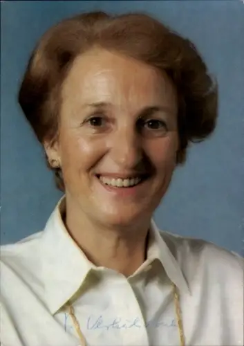 Autogrammkarte Politikerin Roswitha Verhülsdonk, Portrait, Autogramm