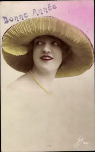 Ak Junge Frau mit Hut, Portrait