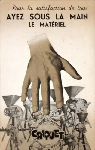 Ak Reklame Criquet, Zur Zufriedenheit aller: Haben Sie das Material zur Hand