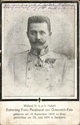 Ak Erzherzog Franz Ferdinand von Österreich-Este