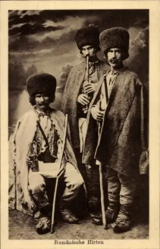 Ak Rumänische Hirten in Tracht