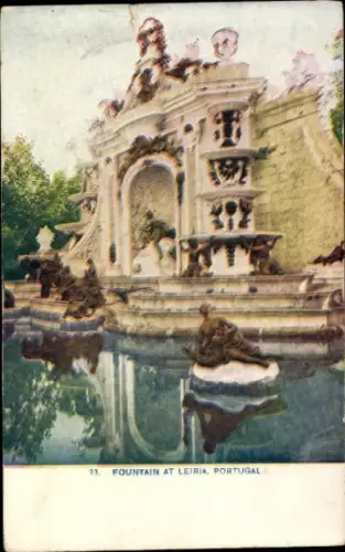 Ak Leiria Portugal, Springbrunnen