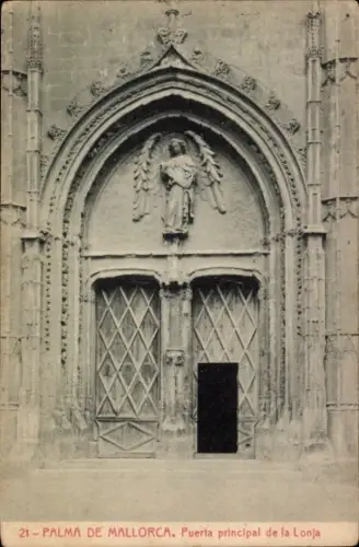 Ak Palma de Mallorca Balearische Inseln, Puerta principal de la Lonja, Engel, Palma de Mallorca