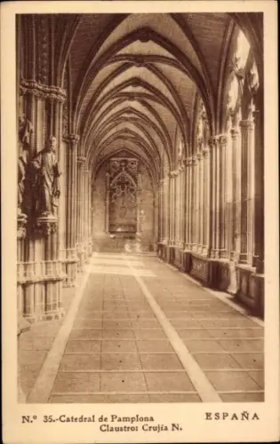 Ak Pamplona Navarra, Catedral de  Claustro, Spanien