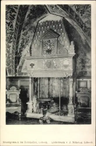 Ak Hansestadt Lübeck, Brautgemach im Ratskeller,  Lichtdruck von J. Nöhring