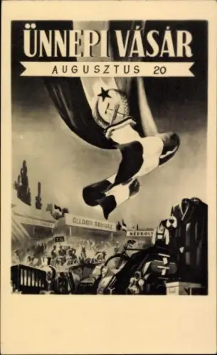 Ak Ungarn, Ünnepi Vásár, August 20, Messe, Gewerbeausstellung