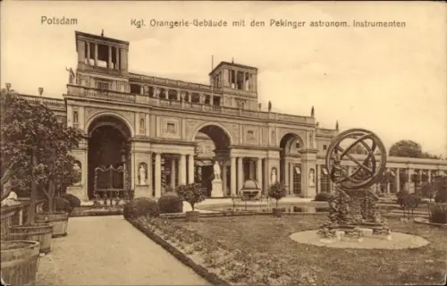 Ak Potsdam Sanssouci,  Kgl. Orangerie-Gebäude, Pekinger astronomische Instrumente