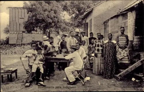 Ak Kinshasa Belgisch-Kongo, einheimisches Restaurant