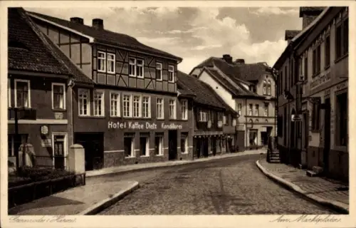 Ak Gernrode Quedlinburg im Harz, Am Marktplatz, Hotel Kaffee Dietz, Konditprei