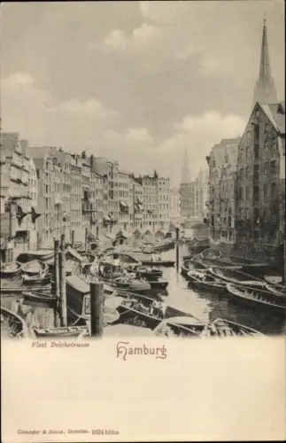 Ak Hamburg Mitte Altstadt, Fleet Deichstraße
