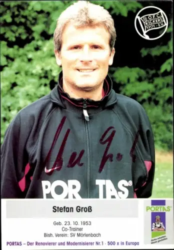 Autogrammkarte Co Trainer Stefan Groß, Kickers Offenbach, Autogramm