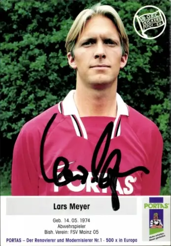 Autogrammkarte Fußballer Lars Meyer, Kickers Offenbach, Autogramm