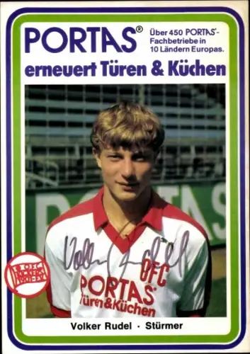 Autogrammkarte Fußballer Volker Rudel, Kickers Offenbach, Autogramm