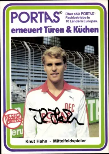 Autogrammkarte Fußballer Knut Hahn, Kickers Offenbach, Autogramm