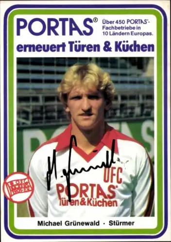 Autogrammkarte Fußballer Michael Grünewald, Kickers Offenbach, Autogramm