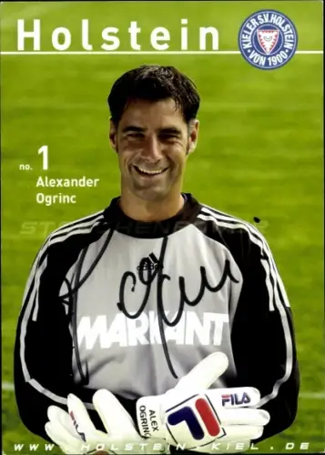 Autogrammkarte Fußballer Alexander Ogrinc, Holstein Kiel, Autogramm