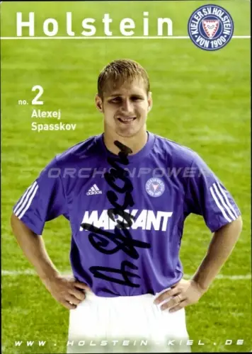 Autogrammkarte Fußballer Alexej Spasskov, Holstein Kiel, Autogramm