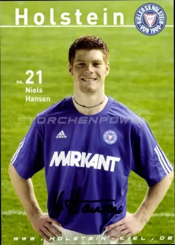 Autogrammkarte Fußballer Niels Hansen, Holstein Kiel, Autogramm