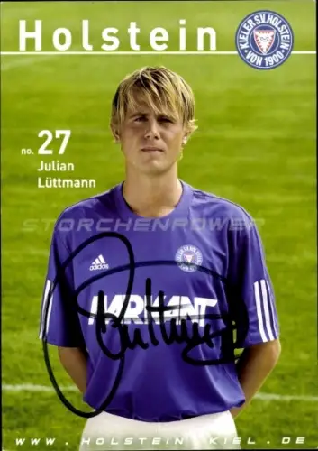 Autogrammkarte Fußballer Julian Lüttmann, Holstein Kiel, Autogramm