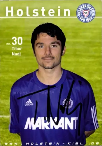 Autogrammkarte Fußballer Tibor Nadj, Holstein Kiel, Autogramm