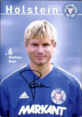 Autogrammkarte Fußballer Matthias Rose, Holstein Kiel, Autogramm