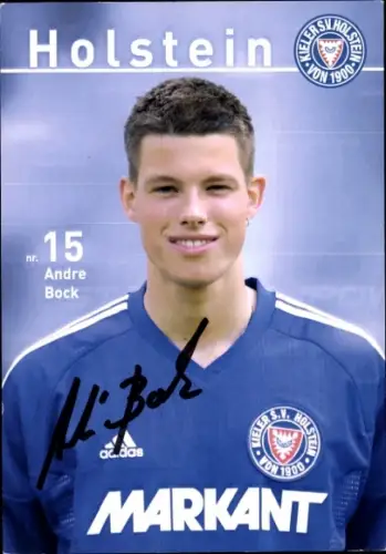 Autogrammkarte Fußballer Andre Bock, Holstein Kiel, Autogramm