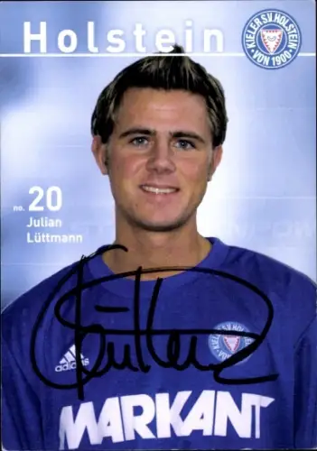 Autogrammkarte Fußballer Julian Lüttmann, Holstein Kiel, Autogramm