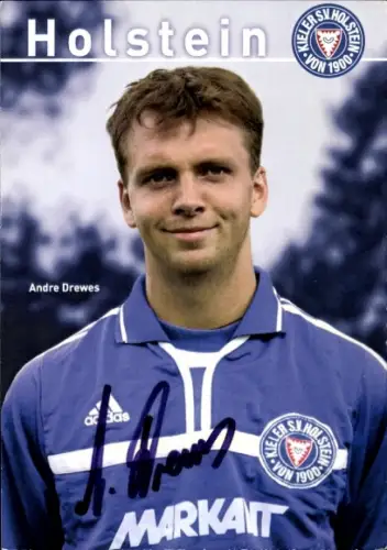 Autogrammkarte Fußballer Andre Drewes, Holstein Kiel, Autogramm