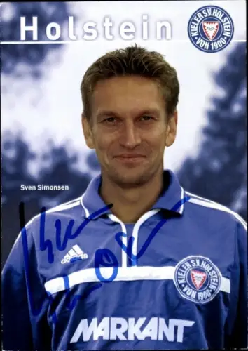 Autogrammkarte Fußballer Sven Simonsen, Holstein Kiel, Autogramm